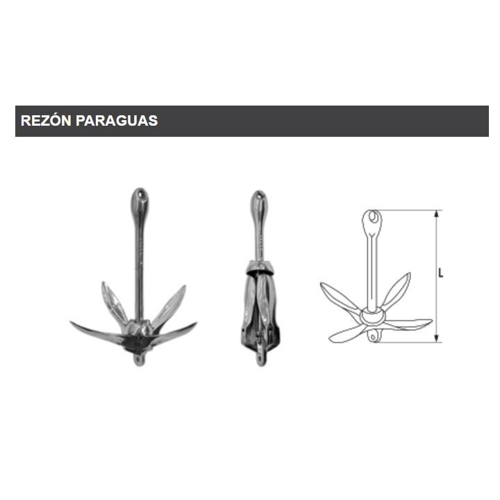 Rezón plegable paraguas INOXIDABLE 316 AISI