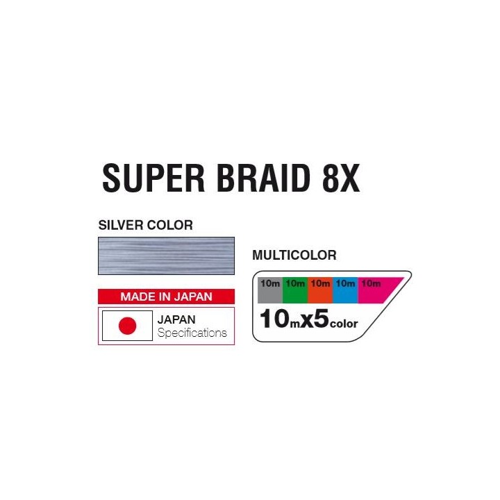 YOZURI SUPER BRAID 8X multicolor 300 metros
