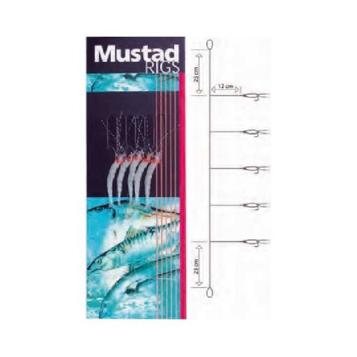 Sabiki mustad T 52 LUMINOUS SHRIMP nº2 (5 HAMEÇON)