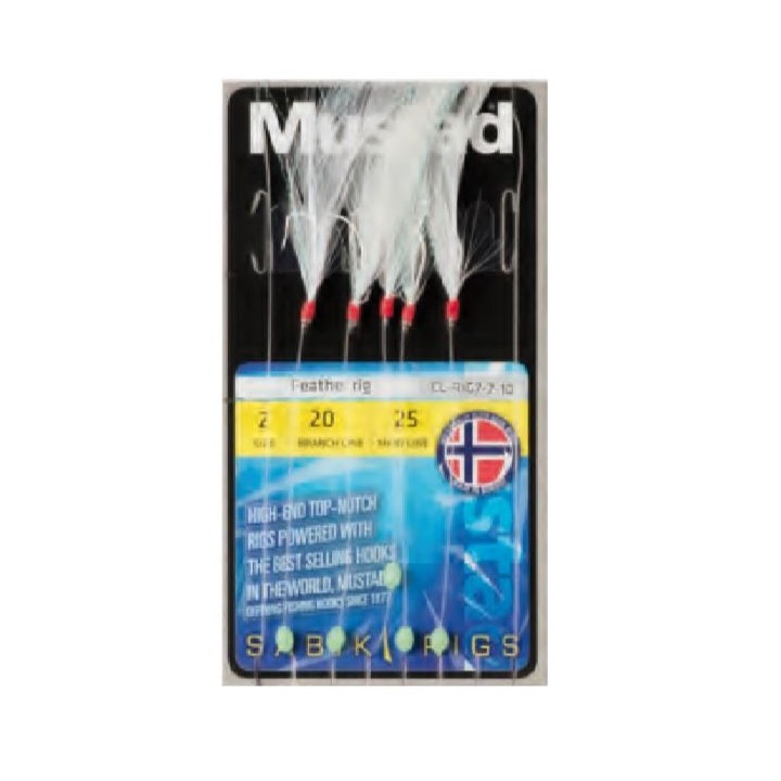 Mustad sabiki FEATHER RIG Ganci Nº2, Nº4 e Nº6