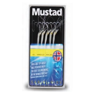 Mustad sabiki MINI SHRIMP GREEN GLOW hooks Nº2 and Nº4 (5 HOOKS)