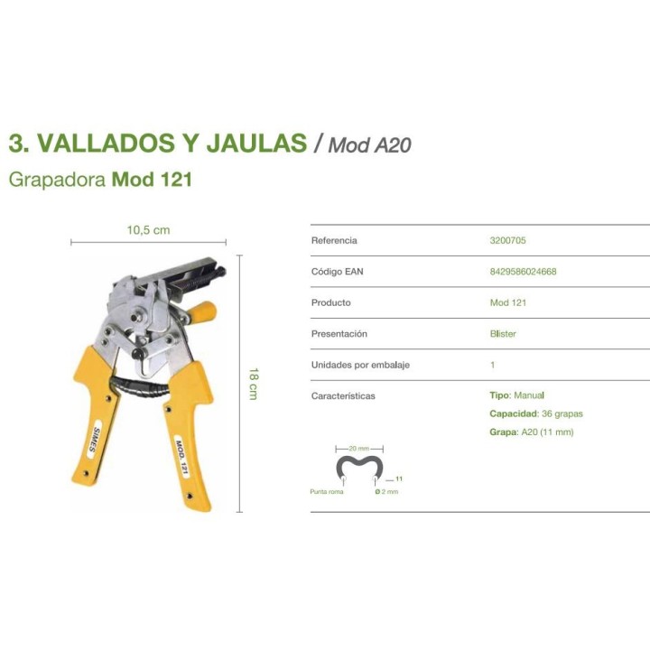 Grapadora Mod 121 con cargador volteable