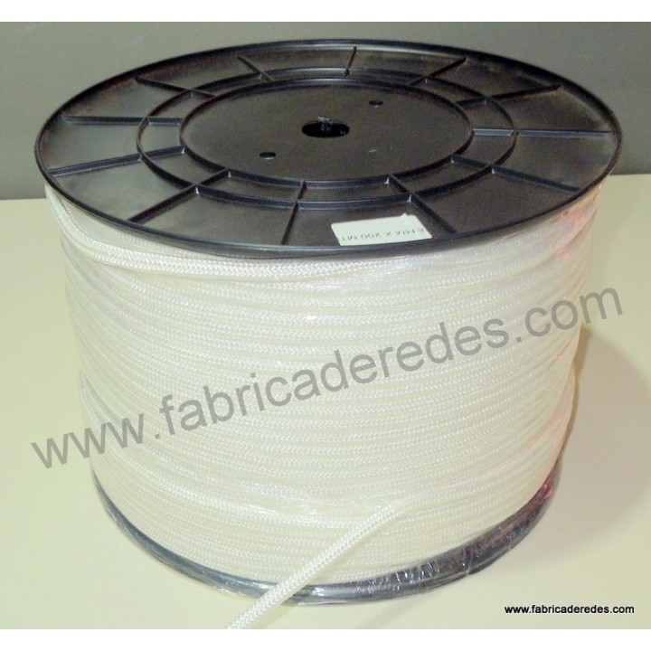 Geflochtenes Seil aus Polypropylen 8mm x 200 und 500 Meter weiß