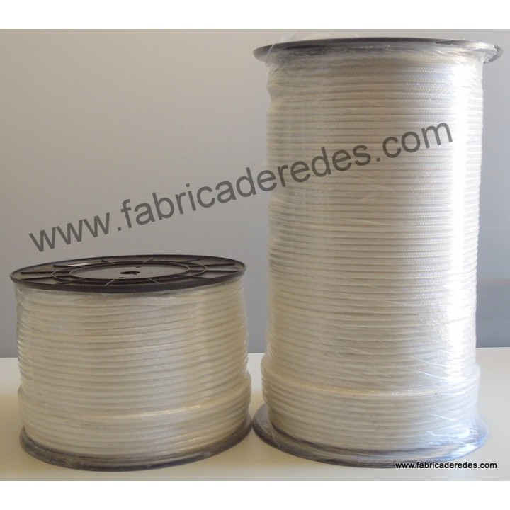 Corde tressée en polypropylène 8 mm x 200 et 500 mètres blanc