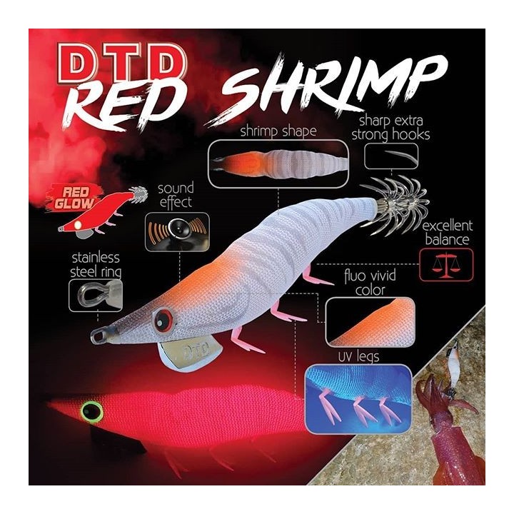 DTD RED SHRIMP  glow ROJO