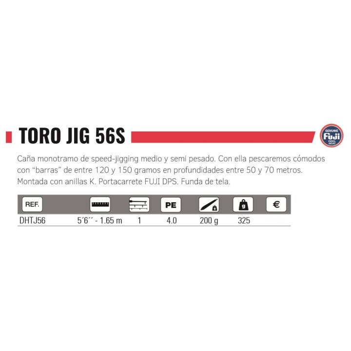 Caña Hart TORO JIG 1.65mts 200grm