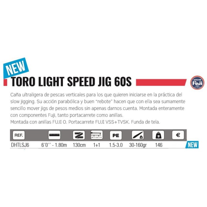 Caña Hart TORO LIGHT SPEED JIG 60S 1.80m