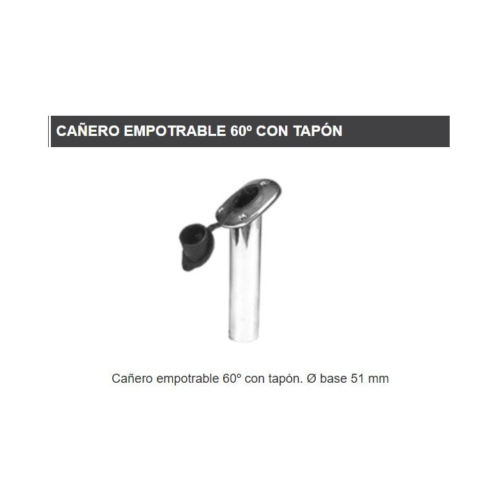 CAÑERO EMPOTRABLE 60º INOX 316 CON TAPÓN