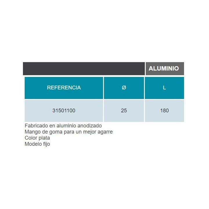 Gancio fisso in alluminio 1,80 metri