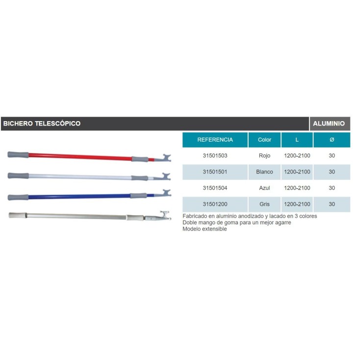 Crochet télescopique 2,10 mètres