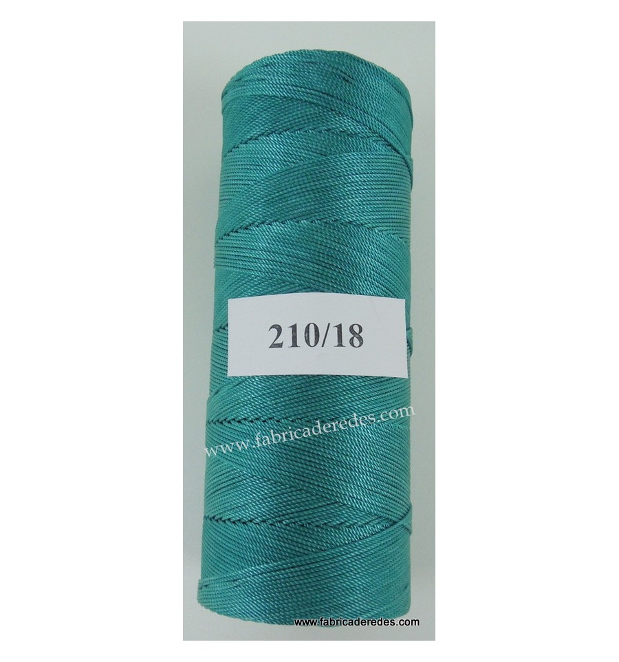210/18 green twisted nylon thread in 250 gram obillos