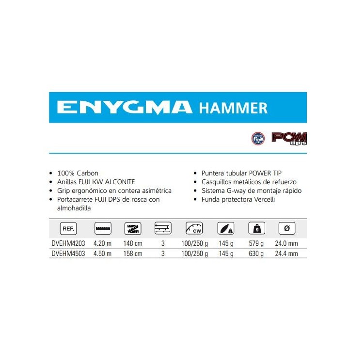 Caña Vercelli ENYGMA HAMMER 4.20m (150-250 g)
