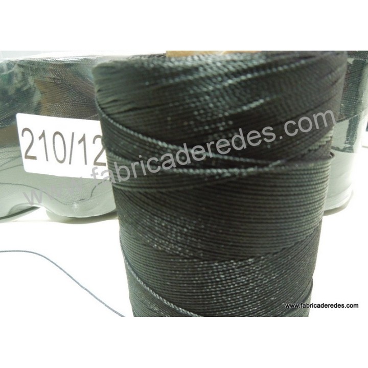 Fio nylon 210/12 torcido preto construir e consertar redes