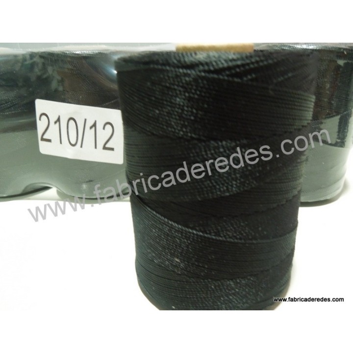 Fio nylon 210/12 torcido preto construir e consertar redes