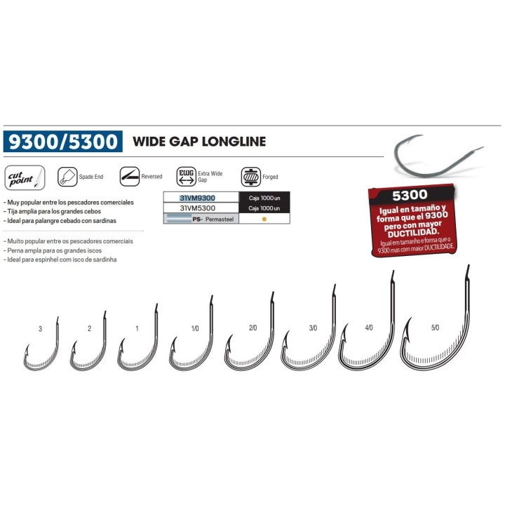 Anzuelos 9300/5300 VMC 1000 unidades