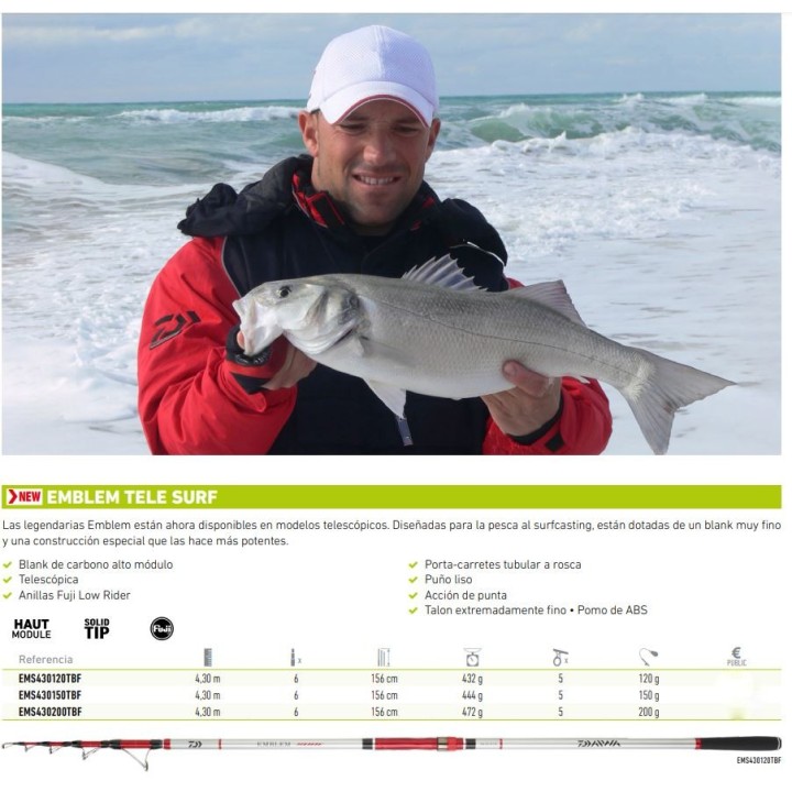 DAIWA EMBLEM SURF 4,30mts TELESCOPICA