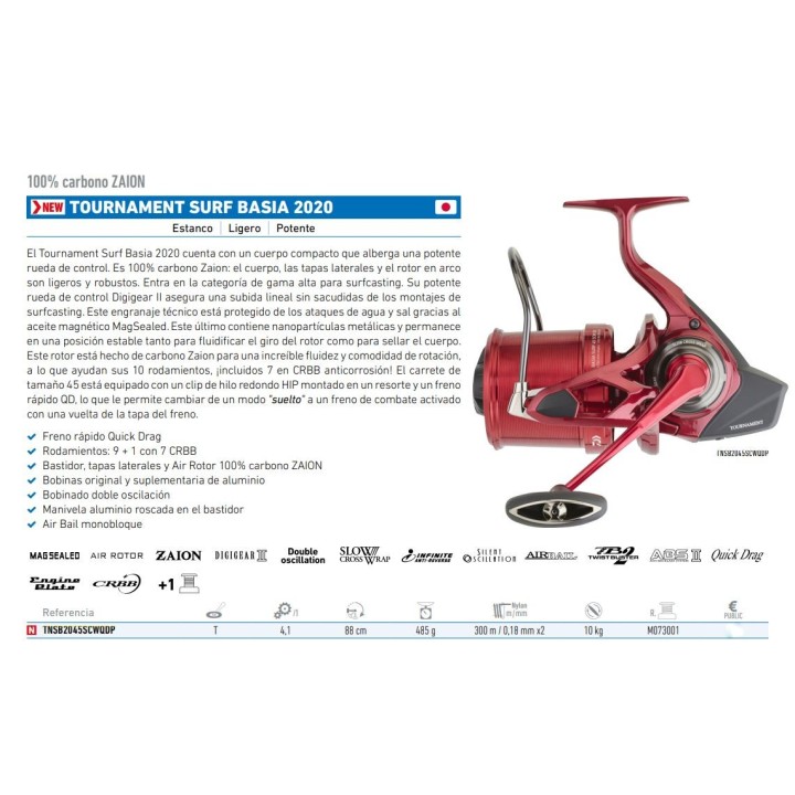 Daiwa TOURNAMENT SURF BASIA 2020 SB 20 45 SCW QD