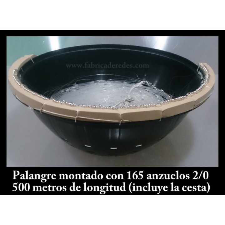 Palangre listo para pescar del 130mm y 165 anzuelos en 500 metros.