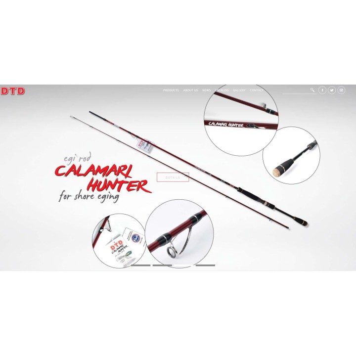 DTD calamari hunter rod mounted with fuji rings measure 2.46 meters