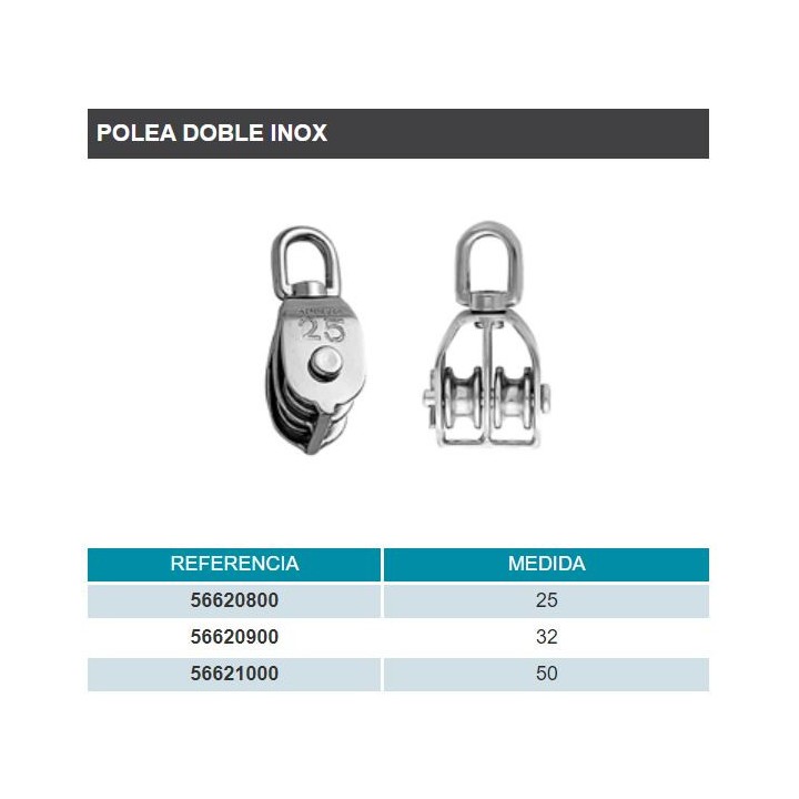 Polia dupla de aço inoxidável