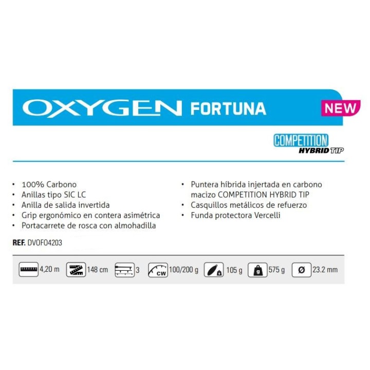 Caña Vercelli OXYGEN FORTUNA 4.20m 3tr