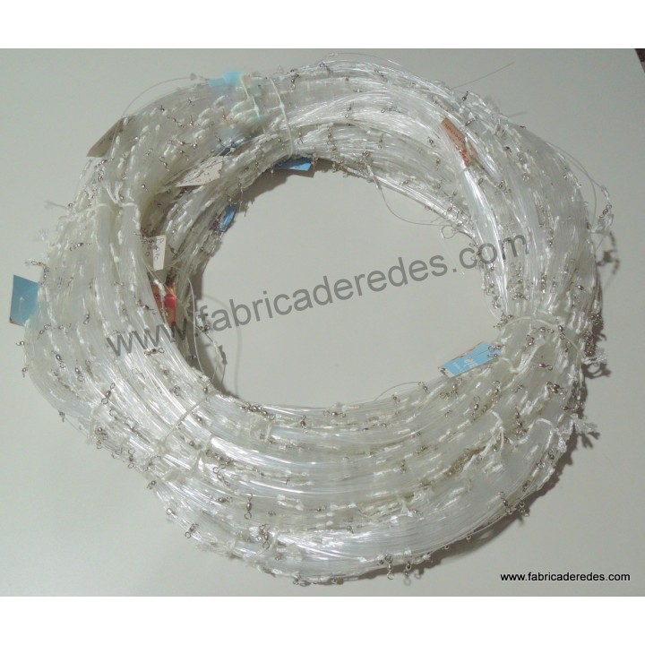 Hankline longue avec 70 émerillons à 100 mètres et 090 monofilament