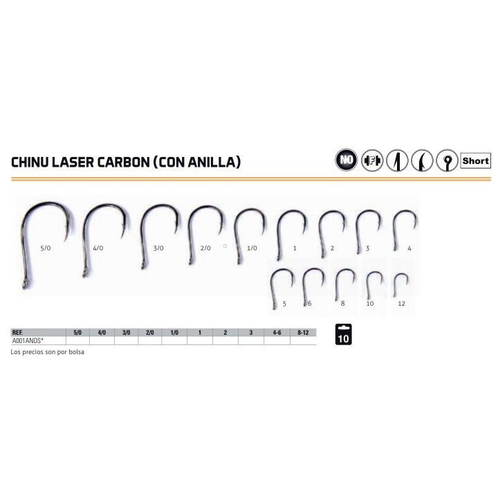 Haken CHINU LASER CARBON (MIT RING) ASARI