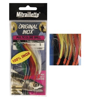 MITRALLET Amarelo brilhante vermelho 5 ganchos 6/0 inox com 80mm