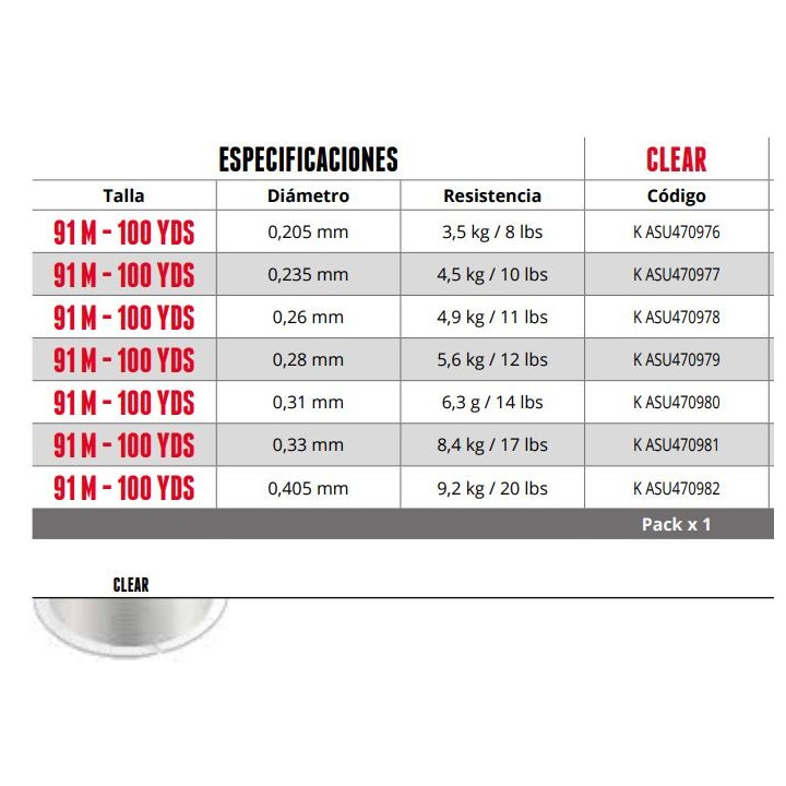 FLUOROCARBON ADVANCE FC 91 meters CLEAR