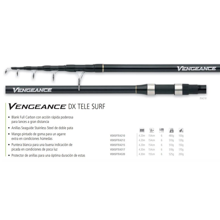 Vengeance DX Surf Tele 4.20 meters 6pc