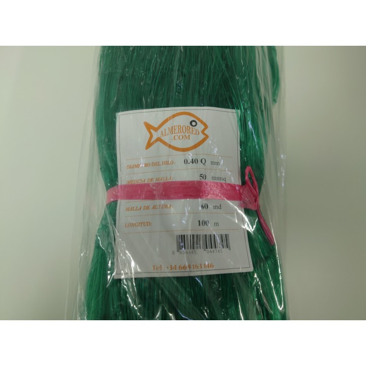 Rede 0,40mm x 50mmsq x 60md x 100mts Verde