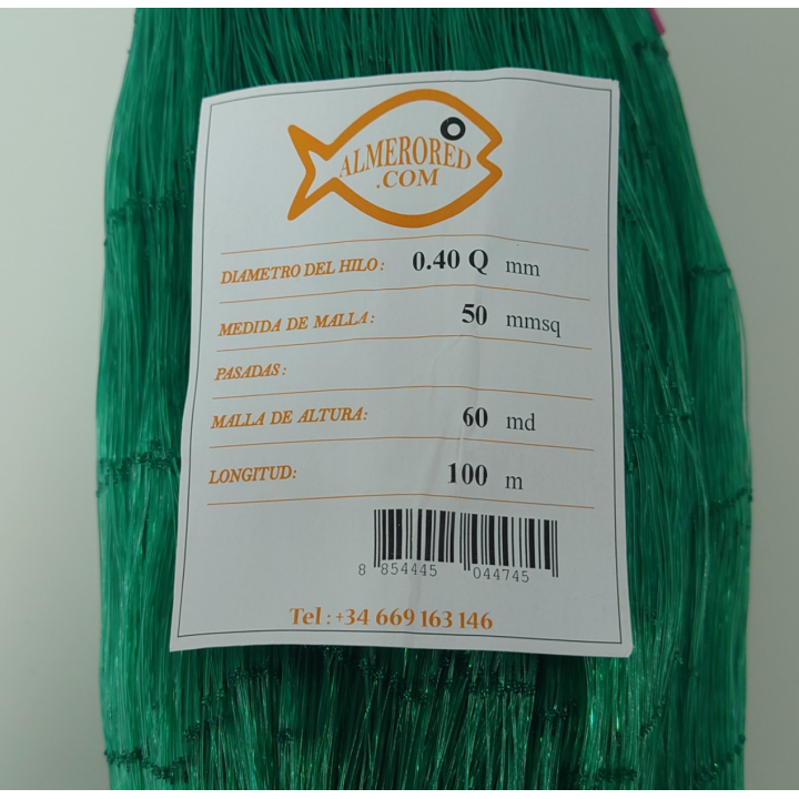 Net 0.40mm x 50mmsq x 60md x 100mts Green