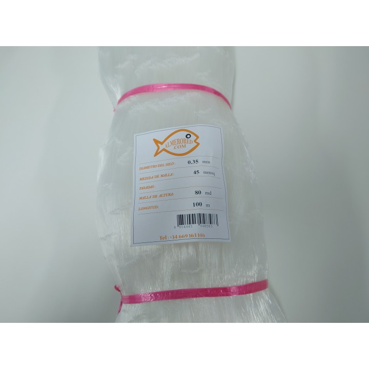 Net 0.35mm x 45mmsq x 80md x 100mts white