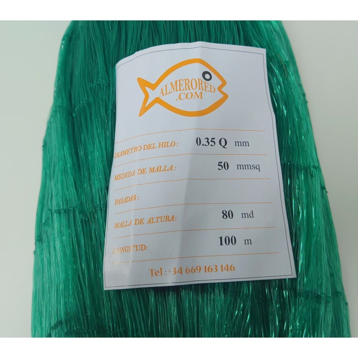Net 0.35mm X 50mm x 80 Meshes X 100mts Green