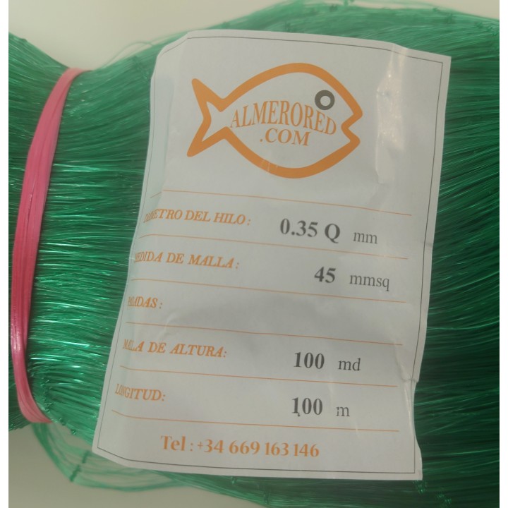 Red 0.35mm x 45mmsq x 100md x 100mts Verde