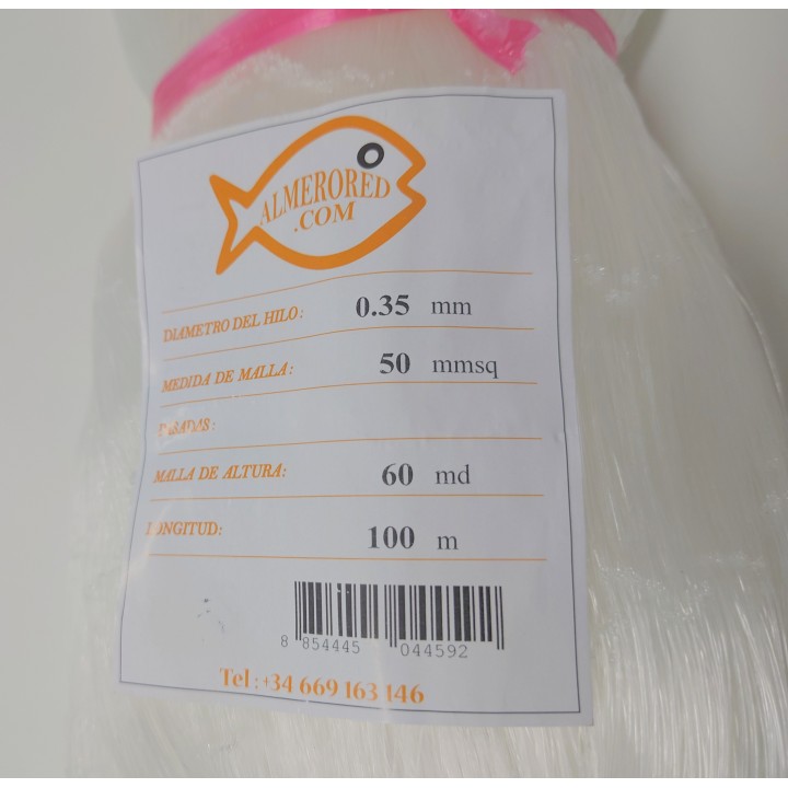 Rete 0,35 mm x 50 mmq x 60 md x 100 m bianco