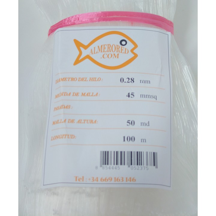 Net 0.28mm x 45mmsq x 50md x 100mts White