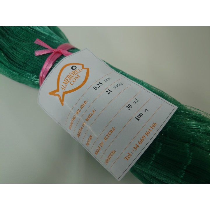 Net 0.25mm x 21mmsq x 30md x 100mts Green