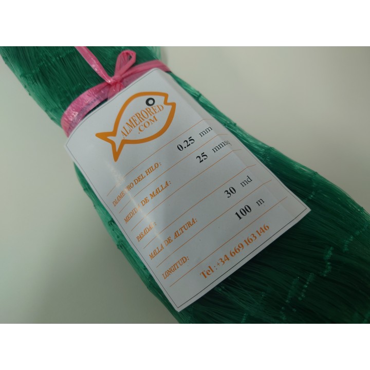 Rete 0,25 mm x 25 mmq x 30 md x 100 m Verde