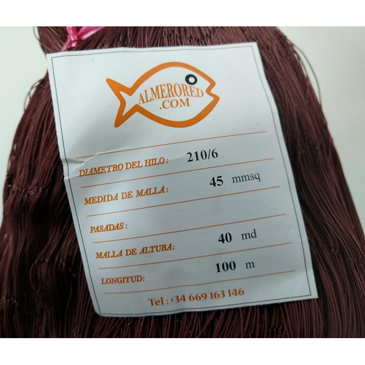 Filet 210/6 x 45mmsq x 40md x 100mts