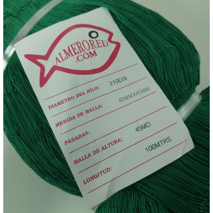 Red 210/9 x 40mm x 45md x 100mts Verde