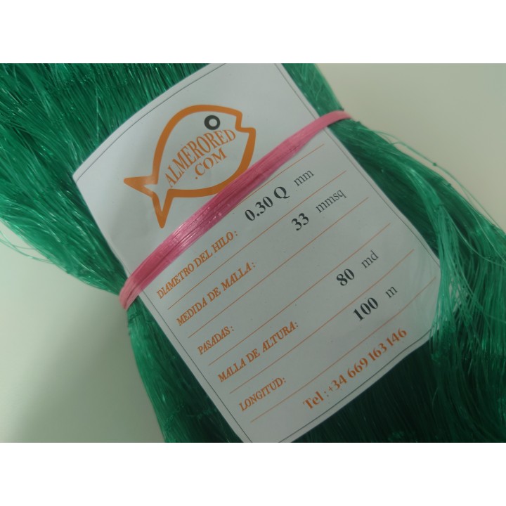 0.30mm x 33mm x 80md x 100mts green