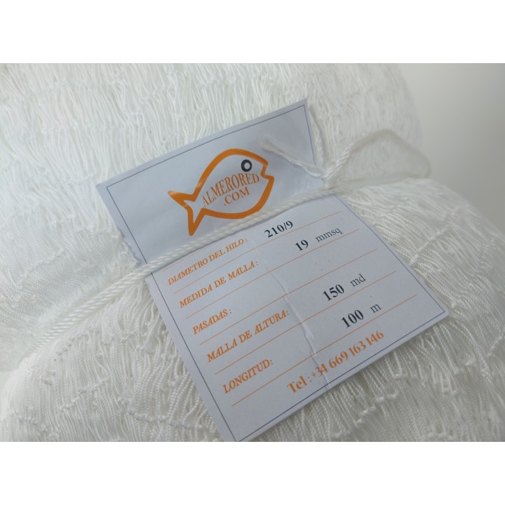 Rete 210/9 x 19mmq x 100 metri Bianco