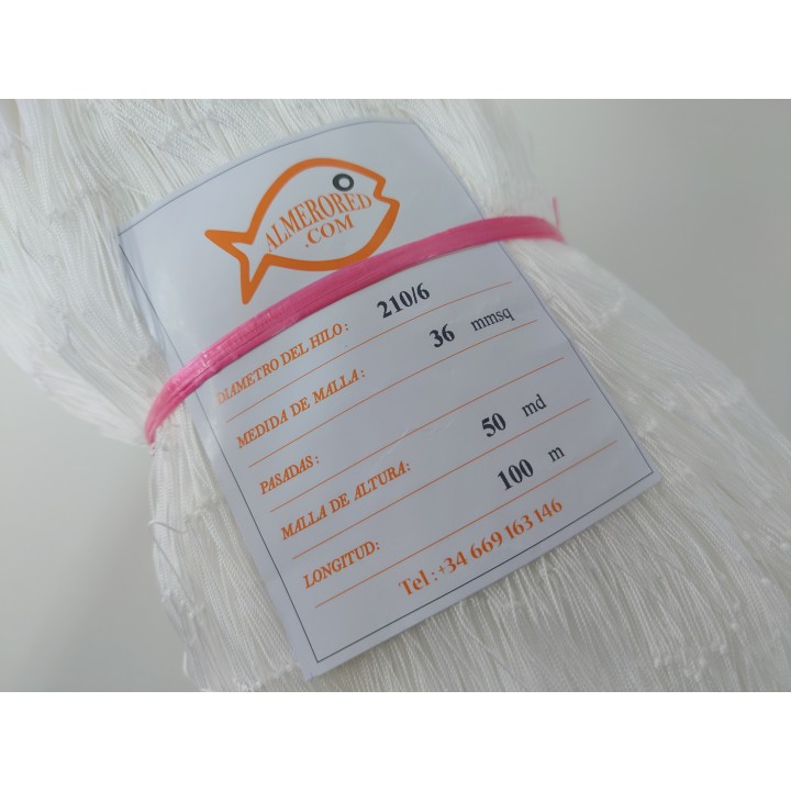 Netz 210/6 x 36 mm x 50 Maschen x 100 Meter WEISS