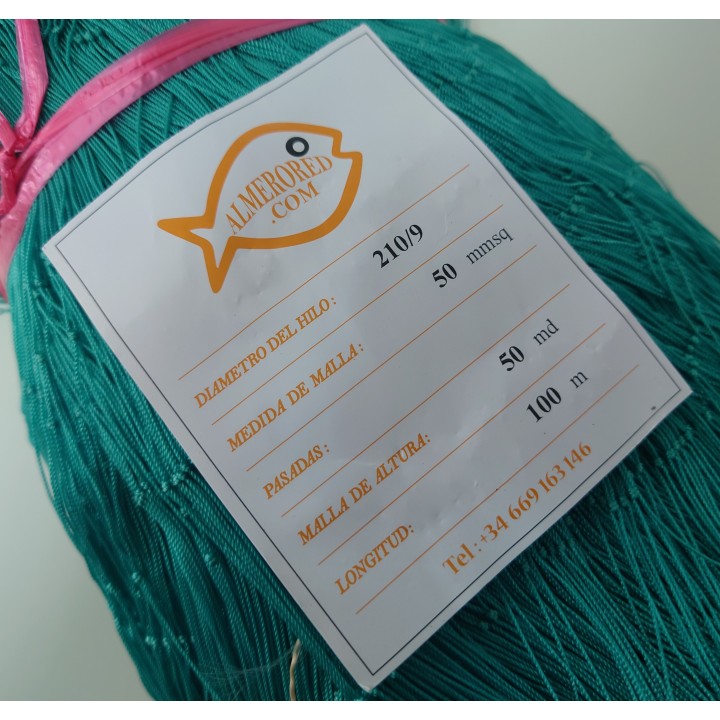 Filet 210/9 x 4/20 x 50mm x 50md x 100mts Vert