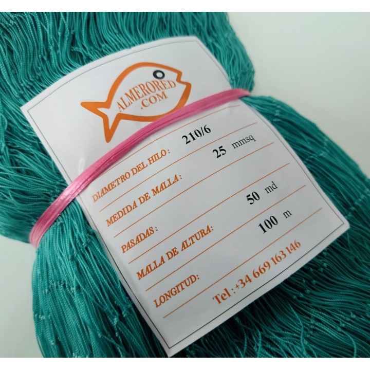 Filet 210/6 x 25mm x 50md x 100mts vert