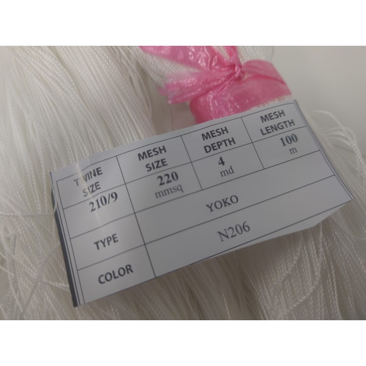 Netz 210/9 x 220 mm x 4 m x 100 m. Weiß