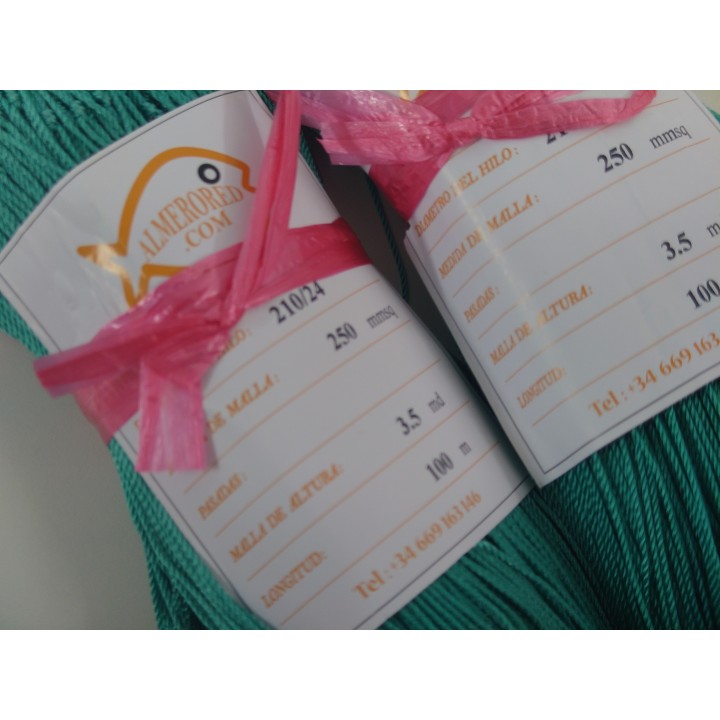 Net 210/24 x 250mm x 3.5md x 100mts GREEN