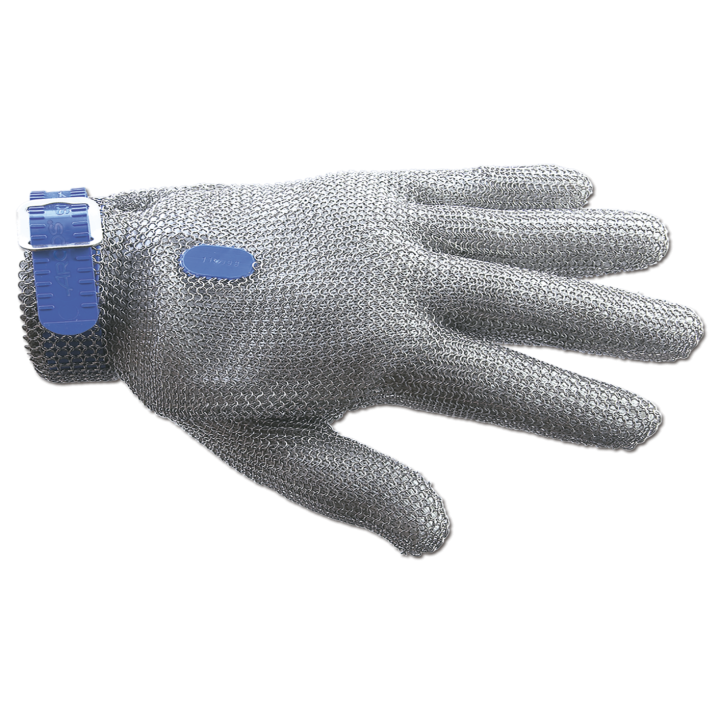 LUVA DE PROTEÇÃO DE AÇO INOXIDÁVEL COR AZUL TAMANHO 4-L