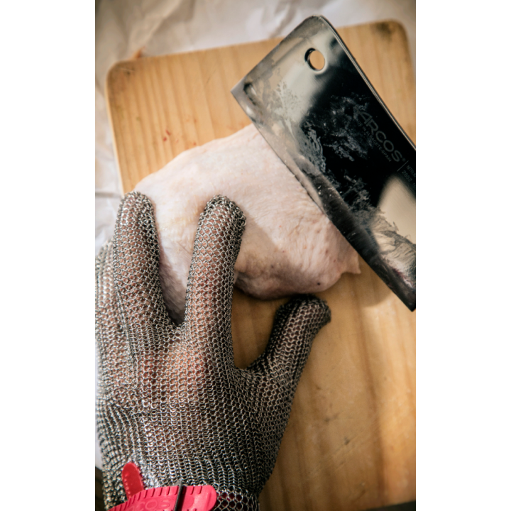 STAINLESS STEEL PROTECTIVE GLOVE COLOR RED SIZE 3-M